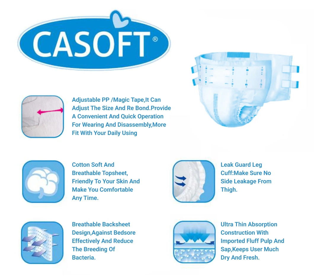 Super Casoft Online Adult Diaper Incontinence Single Products Tab Manufacturers Supplied in USA